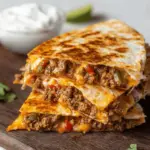 Cheesy Ground Beef Quesadillas for Two