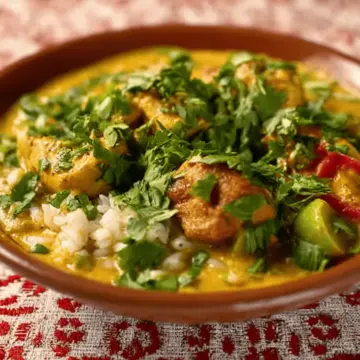 Caribbean Coconut Curry Chicken with Rice