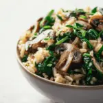Mushrooms and Rice with Spinach