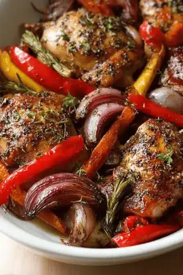 Balsamic Chicken Thighs with Roasted Vegetables