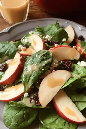Apple Spinach Salad with Honey Mustard Dressing