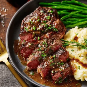 Ribeye and Roasted Garlic Pan Sauce