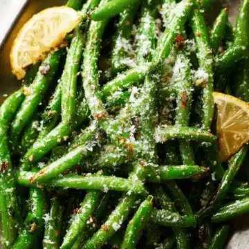 Lemon Garlic Green Beans with Parmesan Cheese