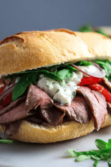 Roast Beef Sandwich with Herb Horseradish Sauce