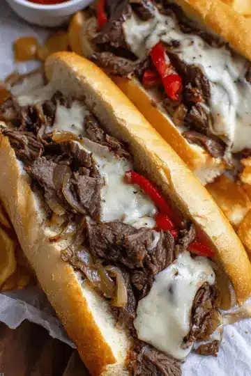 Tender Philly Cheesesteaks (in Marinade)