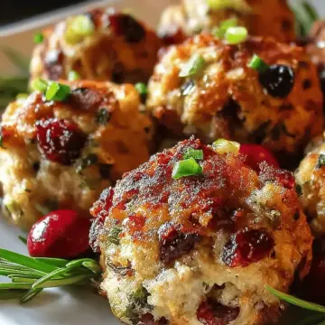 Festive Cranberry Turkey Stuffing Balls