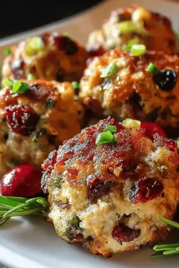 Festive Cranberry Turkey Stuffing Balls
