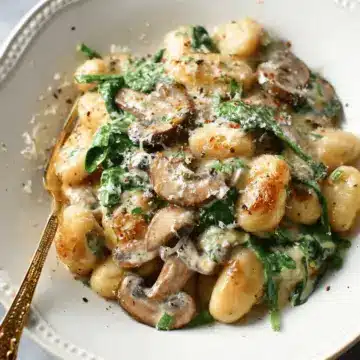 Creamy Mushroom and Spinach Gnocchi