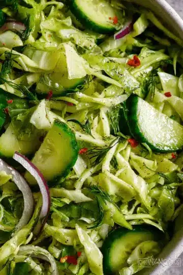 Green Cabbage Cucumber Salad