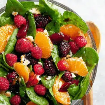 Berry Orange Spinach Salad with Citrus Balsamic Vinaigrette