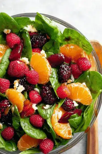 Berry Orange Spinach Salad with Citrus Balsamic Vinaigrette
