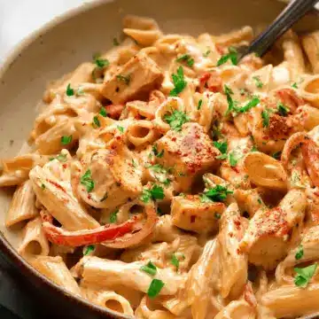 Cashew Cream Cajun Chicken Pasta – Dairy Free!