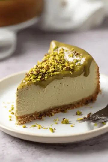 Pistachio Cheesecake With Pistachio Topping