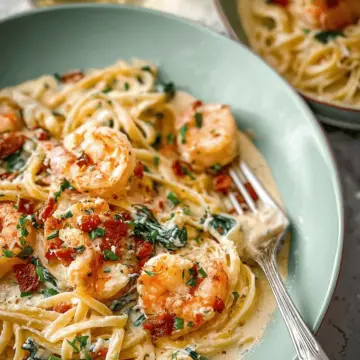Creamy Tuscan Shrimp Linguine