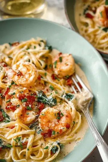 Creamy Tuscan Shrimp Linguine