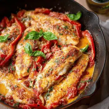 Tilapia and Roasted Red Pepper Skillet