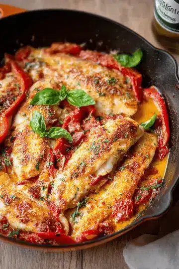 Tilapia and Roasted Red Pepper Skillet