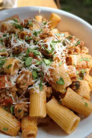 CREAMY SAUSAGE RIGATONI
