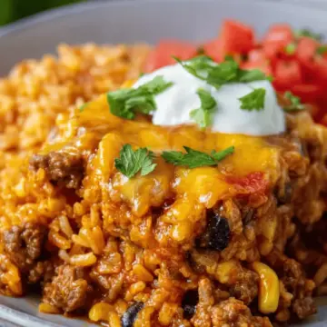 Beef Enchilada Casserole with Rice