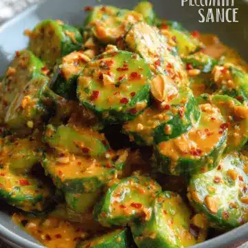 Cucumbers in Spicy Peanut Sauce