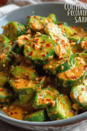 Cucumbers in Spicy Peanut Sauce