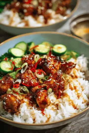 Sticky Chicken Rice Bowls