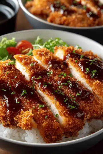 Japanese Katsu Bowls with Tonkatsu Sauce