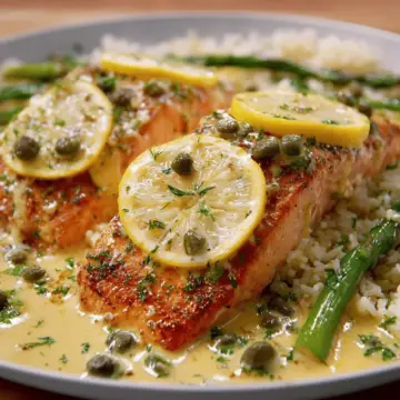 Easy One Pan Creamy Lemon Caper Butter Salmon