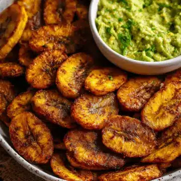 Baked Plantains with Avocado Dip