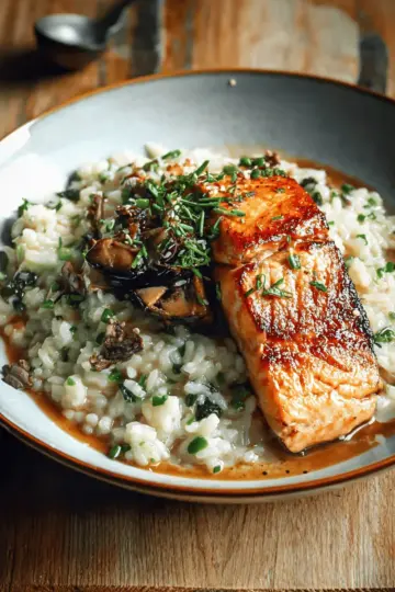 Japanese Style Risotto with Seared Salmon