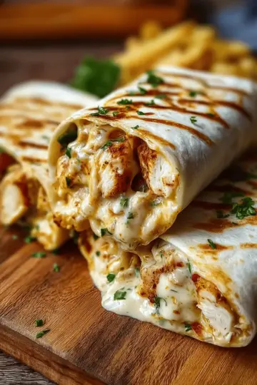 Cheesy Garlic Chicken Wraps
