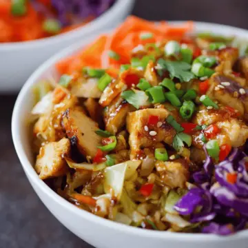 Thai-Inspired Chicken and Cabbage Bowls