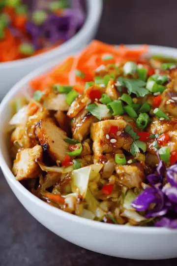 Thai-Inspired Chicken and Cabbage Bowls