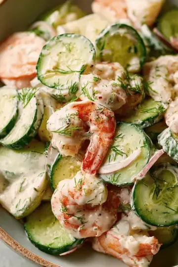 Creamy Cucumber Shrimp Salad