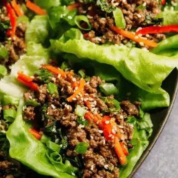 Asian-Style Ground Beef Lettuce Wraps