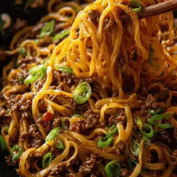 Mongolian Ground Beef Noodles