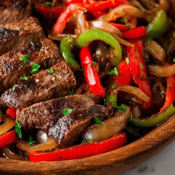 Steak with Peppers and Onions