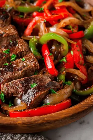 Steak with Peppers and Onions
