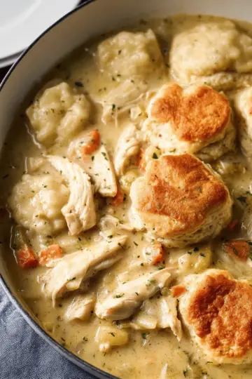 Easy Chicken and Dumplings with Biscuits