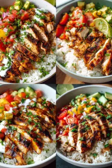 Summer Grilled Chicken and Rice Bowl