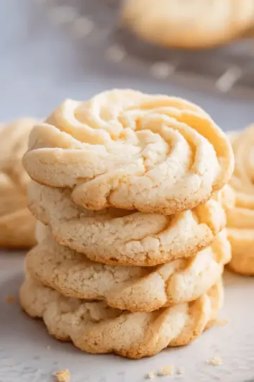 3 Ingredient Butter Cookies (No Eggs)