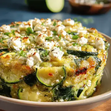 Baked Zucchini, Spinach, and Feta Casserole