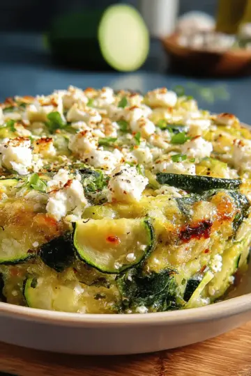 Baked Zucchini, Spinach, and Feta Casserole