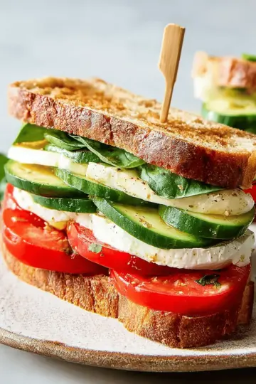 Cucumber Caprese Sandwich