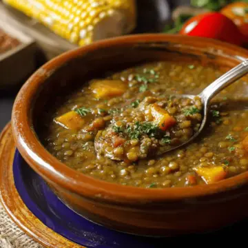 Potaje de lentejas a mi manera, con millo y calabaza