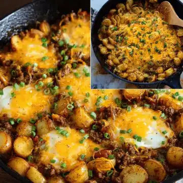 Loaded Ground Beef and Potatoes Skillet