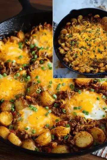 Loaded Ground Beef and Potatoes Skillet