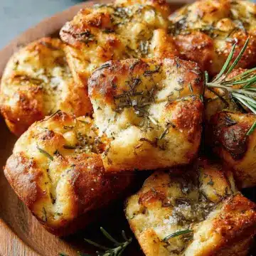 Easy Garlic Rosemary Focaccia Muffins
