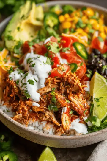 Slow Cooker Chicken Burrito Bowl Recipe