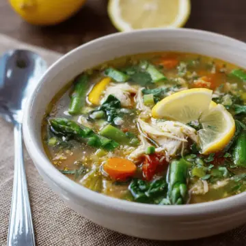 Simple Lemony Chicken Soup with Spring Veggies